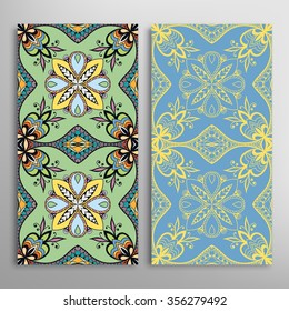 Vertical seamless patterns collection with floral geometric and lace texture for Wedding, Bridal, Valentine's day, greeting cards or Birthday Invitations, fabric or paper print. 