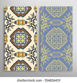 Vertical seamless patterns collection with floral geometric and lace texture for Wedding, Bridal, Valentine's day, greeting cards or Birthday Invitations, fabric or paper print. 