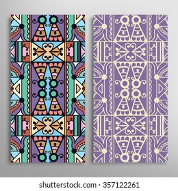 Vertical seamless patterns collection with floral geometric and lace texture for Wedding, Bridal, Valentine's day, greeting cards or Birthday Invitations, fabric or paper print. 