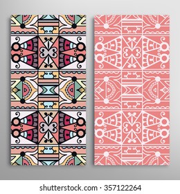 Vertical seamless patterns collection with floral geometric and lace texture for Wedding, Bridal, Valentine's day, greeting cards or Birthday Invitations, fabric or paper print. 