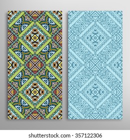 Vertical seamless patterns collection with floral geometric and lace texture for Wedding, Bridal, Valentine's day, greeting cards or Birthday Invitations, fabric or paper print. 