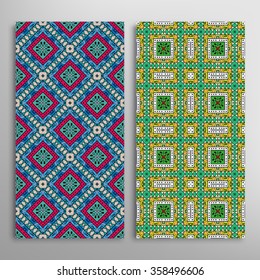 Vertical seamless patterns collection with floral geometric texture for Wedding, Bridal, Valentine's day, greeting cards or Birthday Invitations, fabric or paper print. 