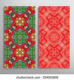 Vertical seamless patterns collection with floral geometric and lace texture for Wedding, Bridal, Valentine's day, greeting cards or Birthday Invitations, fabric or paper print. 
