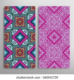 Vertical seamless patterns collection with floral geometric and lace texture for Wedding, Bridal, Valentine's day, greeting cards or Birthday Invitations, fabric or paper print. 