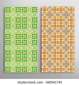 Vertical seamless patterns collection with floral geometric and lace texture for Wedding, Bridal, Valentine's day, greeting cards or Birthday Invitations, fabric or paper print. 