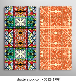 Vertical seamless patterns collection with floral geometric and lace texture for Wedding, Bridal, Valentine's day, greeting cards or Birthday Invitations, fabric or paper print. 