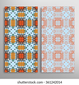 Vertical seamless patterns collection with floral geometric and lace texture for Wedding, Bridal, Valentine's day, greeting cards or Birthday Invitations, fabric or paper print. 