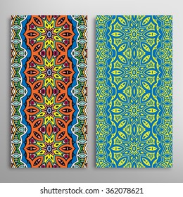 Vertical seamless patterns collection with floral geometric and lace texture for Wedding, Bridal, Valentine's day, greeting cards or Birthday Invitations, fabric or paper print. 