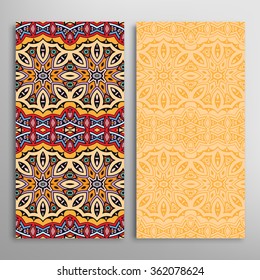 Vertical seamless patterns collection with floral geometric and lace texture for Wedding, Bridal, Valentine's day, greeting cards or Birthday Invitations, fabric or paper print. 