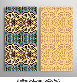Vertical seamless patterns collection with floral geometric and lace texture for Wedding, Bridal, Valentine's day, greeting cards or Birthday Invitations, fabric or paper print. 