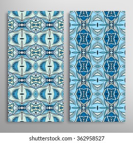 Vertical seamless patterns collection with floral geometric and lace texture for Wedding, Bridal, Valentine's day, greeting cards or Birthday Invitations, fabric or paper print. 