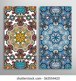 Vertical seamless patterns collection with floral geometric and lace texture for Wedding, Bridal, Valentine's day, greeting cards or Birthday Invitations, fabric or paper print. 