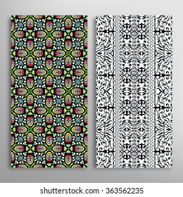 Vertical seamless patterns collection with floral geometric and lace texture for Wedding, Bridal, Valentine's day, greeting cards or Birthday Invitations, fabric or paper print. 