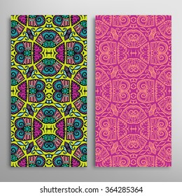 Vertical seamless patterns collection with floral geometric and lace texture for Wedding, Bridal, Valentine's day, greeting cards or Birthday Invitations, fabric or paper print. 