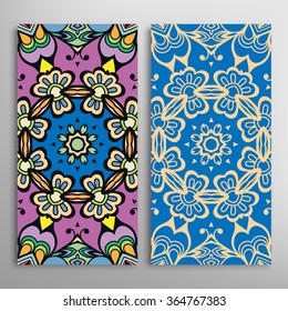 Vertical seamless patterns collection with floral geometric and lace texture for Wedding, Bridal, Valentine's day, greeting cards or Birthday Invitations, fabric or paper print. 