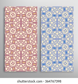 Vertical seamless patterns collection with floral geometric and lace texture for Wedding, Bridal, Valentine's day, greeting cards or Birthday Invitations, fabric or paper print. 