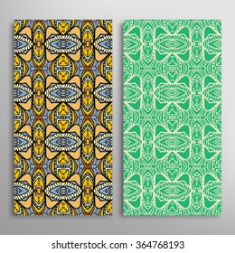 Vertical seamless patterns collection with floral geometric and lace texture for Wedding, Bridal, Valentine's day, greeting cards or Birthday Invitations, fabric or paper print. 