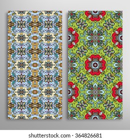 Vertical seamless patterns collection with floral geometric and lace texture for Wedding, Bridal, Valentine's day, greeting cards or Birthday Invitations, fabric or paper print. 