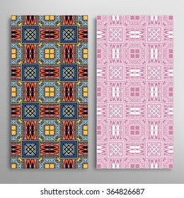 Vertical seamless patterns collection with floral geometric and lace texture for Wedding, Bridal, Valentine's day, greeting cards or Birthday Invitations, fabric or paper print. 
