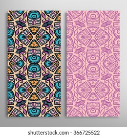 Vertical seamless patterns collection with floral geometric and lace texture for Wedding, Bridal, Valentine's day, greeting cards or Birthday Invitations, fabric or paper print. 