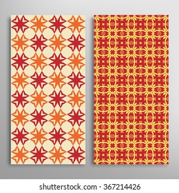 Vertical seamless patterns collection with floral geometric lace texture for Wedding, Bridal, Valentine's day, greeting cards or Birthday Invitations, fabric or paper print. 