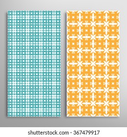 Vertical seamless patterns collection with floral geometric and lace texture for Wedding, Bridal, Valentine's day, greeting cards or Birthday Invitations, fabric or paper print. 
