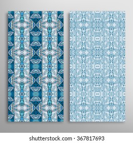 Vertical seamless patterns collection with floral geometric and lace texture for Wedding, Bridal, Valentine's day, greeting cards or Birthday Invitations, fabric or paper print. 