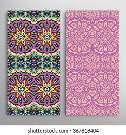Vertical seamless patterns collection with floral geometric and lace texture for Wedding, Bridal, Valentine's day, greeting cards or Birthday Invitations, fabric or paper print. 