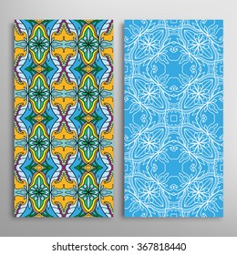 Vertical seamless patterns collection with floral geometric and lace texture for Wedding, Bridal, Valentine's day, greeting cards or Birthday Invitations, fabric or paper print. 