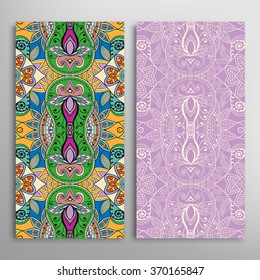 Vertical seamless patterns collection with floral geometric and lace texture for Wedding, Bridal, Valentine's day, greeting cards or Birthday Invitations, fabric or paper print. 