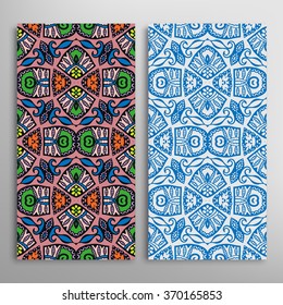 Vertical seamless patterns collection with floral geometric and lace texture for Wedding, Bridal, Valentine's day, greeting cards or Birthday Invitations, fabric or paper print. 