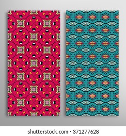 Vertical seamless patterns collection with floral geometric and lace texture for Wedding, Bridal, Valentine's day, greeting cards or Birthday Invitations, fabric or paper print. 