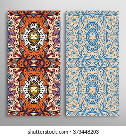 Vertical seamless patterns collection with floral geometric and lace texture for Wedding, Bridal, Valentine's day, greeting cards or Birthday Invitations, fabric or paper print. 