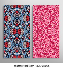 Vertical seamless patterns collection with floral geometric and lace texture for Wedding, Bridal, Valentine's day, greeting cards or Birthday Invitations, fabric or paper print. 