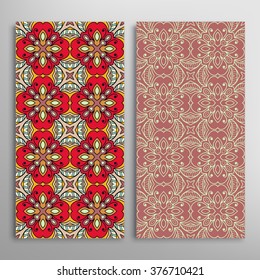 Vertical seamless patterns collection with floral geometric and lace texture for Wedding, Bridal, Valentine's day, greeting cards or Birthday Invitations, fabric or paper print. 