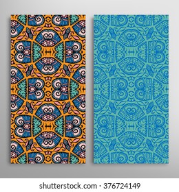 Vertical seamless patterns collection with floral geometric and lace texture for Wedding, Bridal, Valentine's day, greeting cards or Birthday Invitations, fabric or paper print. 