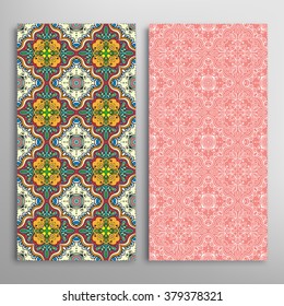 Vertical seamless patterns collection with floral geometric and lace texture for Wedding, Bridal, Valentine's day, greeting cards or Birthday Invitations, fabric or paper print. 