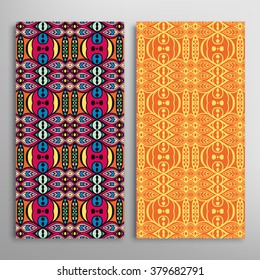 Vertical seamless patterns collection with floral geometric and lace texture for Wedding, Bridal, Valentine's day, greeting cards or Birthday Invitations, fabric or paper print. 