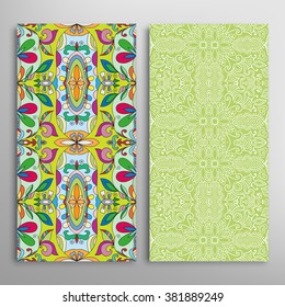 Vertical seamless patterns collection with floral geometric and lace texture for Wedding, Bridal, Valentine's day, greeting cards or Birthday Invitations, fabric or paper print. 