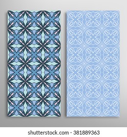 Vertical seamless patterns collection with floral geometric and lace texture for Wedding, Bridal, Valentine's day, greeting cards or Birthday Invitations, fabric or paper print. 