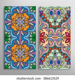 Vertical seamless patterns collection with floral geometric and lace texture for Wedding, Bridal, Valentine's day, greeting cards or Birthday Invitations, fabric or paper print. 