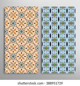 Vertical seamless patterns collection with floral geometric and lace texture for Wedding, Bridal, Valentine's day, greeting cards or Birthday Invitations, fabric or paper print. 