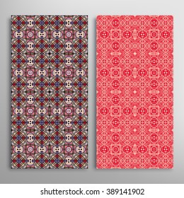 Vertical seamless patterns collection with floral geometric and lace texture for Wedding, Bridal, Valentine's day, greeting cards or Birthday Invitations, fabric or paper print. 