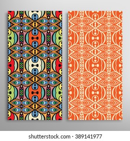 Vertical seamless patterns collection with floral geometric and lace texture for Wedding, Bridal, Valentine's day, greeting cards or Birthday Invitations, fabric or paper print. 