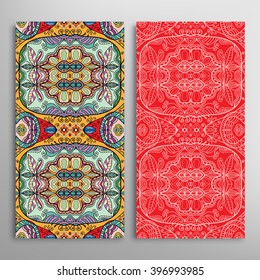 Vertical seamless patterns collection with floral geometric and lace texture for Wedding, Bridal, Valentine's day, greeting cards or Birthday Invitations, fabric or paper print. 