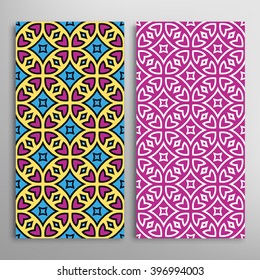 Vertical seamless patterns collection with floral geometric and lace texture for Wedding, Bridal, Valentine's day, greeting cards or Birthday Invitations, fabric or paper print. 