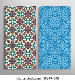 Vertical seamless patterns collection with floral geometric and lace texture for Wedding, Bridal, Valentine's day, greeting cards or Birthday Invitations, fabric or paper print. 