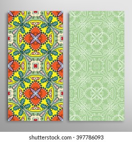 Vertical seamless patterns collection with floral geometric and lace texture for Wedding, Bridal, Valentine's day, greeting cards or Birthday Invitations, fabric or paper print. 