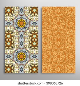 Vertical seamless patterns collection with floral geometric and lace texture for Wedding, Bridal, Valentine's day, greeting cards or Birthday Invitations, fabric or paper print. 