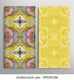 Vertical seamless patterns collection with floral geometric and lace texture for Wedding, Bridal, Valentine's day, greeting cards or Birthday Invitations, fabric or paper print. 